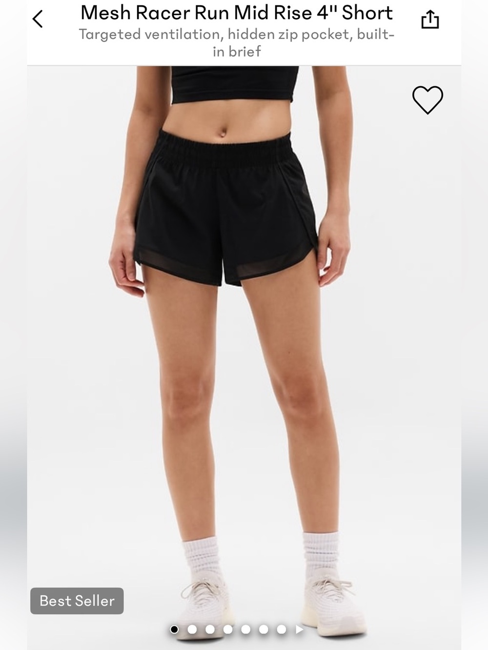 Athleta Black mesh racer run shorts
